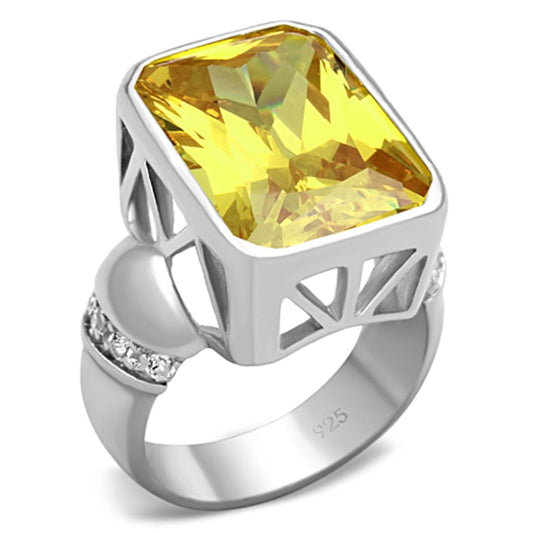 MALOS680 - Silver 925 Sterling Silver Ring with AAA Grade CZ  in Topaz