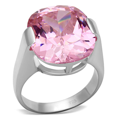 MALOS686 - Silver 925 Sterling Silver Ring with AAA Grade CZ  in Rose