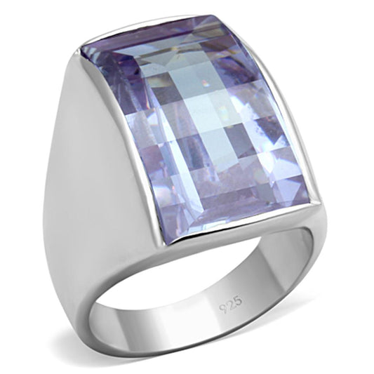 MALOS692 - Silver 925 Sterling Silver Ring with AAA Grade CZ  in Light Amethyst