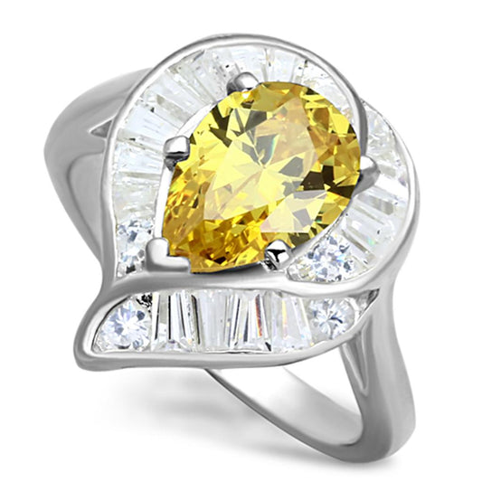 MALOS702 - Silver 925 Sterling Silver Ring with AAA Grade CZ  in Topaz