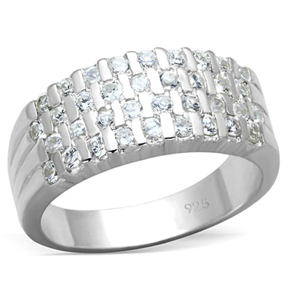 MALOS707 - Silver 925 Sterling Silver Ring with AAA Grade CZ  in Clear