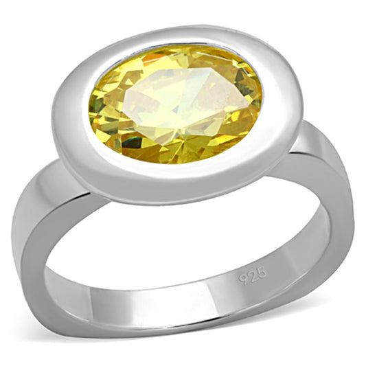 MALOS751 - Silver 925 Sterling Silver Ring with AAA Grade CZ  in Topaz