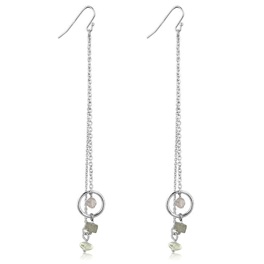 MALOS786 - Silver 925 Sterling Silver Earrings with Synthetic Glass Bead in Multi Color