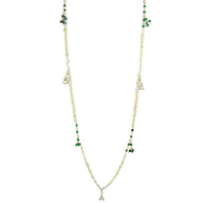 MALOS793 - Matte Gold 925 Sterling Silver Necklace with Synthetic Turquoise in Multi Color