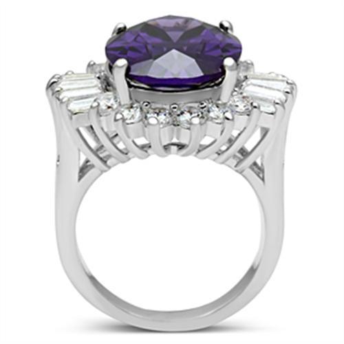 MASS001 - Silver 925 Sterling Silver Ring with AAA Grade CZ  in Amethyst