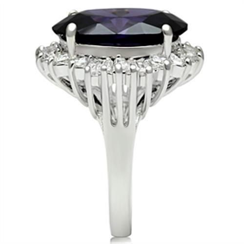 MASS001 - Silver 925 Sterling Silver Ring with AAA Grade CZ  in Amethyst