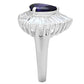 MASS004 - Silver 925 Sterling Silver Ring with AAA Grade CZ  in Tanzanite