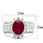 MASS009 - Silver 925 Sterling Silver Ring with AAA Grade CZ  in Ruby