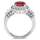 MASS009 - Silver 925 Sterling Silver Ring with AAA Grade CZ  in Ruby