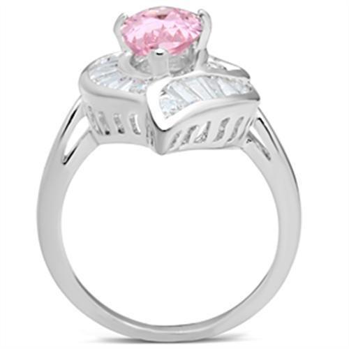 MASS011 - Silver 925 Sterling Silver Ring with AAA Grade CZ  in Rose