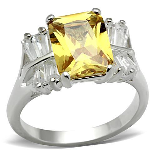 MASS012 - Silver 925 Sterling Silver Ring with AAA Grade CZ  in Topaz