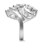 MASS016 - Silver 925 Sterling Silver Ring with AAA Grade CZ  in Clear