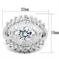 MASS017 - Silver 925 Sterling Silver Ring with AAA Grade CZ  in Clear
