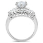 MASS017 - Silver 925 Sterling Silver Ring with AAA Grade CZ  in Clear