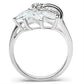 MASS018 - Silver 925 Sterling Silver Ring with AAA Grade CZ  in Clear