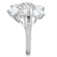 MASS018 - Silver 925 Sterling Silver Ring with AAA Grade CZ  in Clear