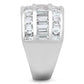 MASS022 - Silver 925 Sterling Silver Ring with AAA Grade CZ  in Clear