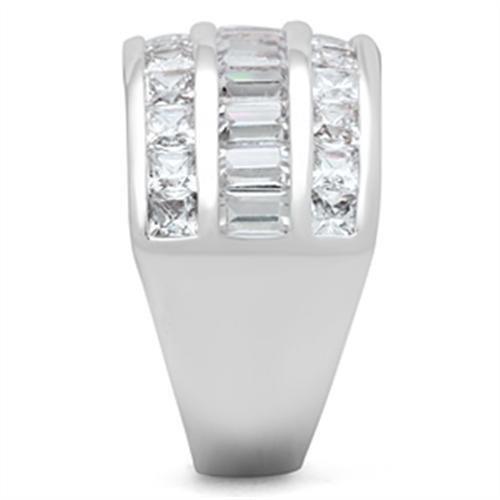 MASS022 - Silver 925 Sterling Silver Ring with AAA Grade CZ  in Clear