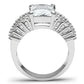 MASS023 - Silver 925 Sterling Silver Ring with AAA Grade CZ  in Clear