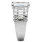 MASS023 - Silver 925 Sterling Silver Ring with AAA Grade CZ  in Clear
