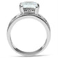 MASS024 - Silver 925 Sterling Silver Ring with AAA Grade CZ  in Clear