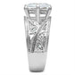 MASS024 - Silver 925 Sterling Silver Ring with AAA Grade CZ  in Clear