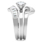 MASS025 - Silver 925 Sterling Silver Ring with AAA Grade CZ  in Clear