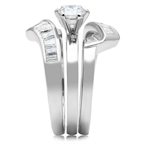 MASS025 - Silver 925 Sterling Silver Ring with AAA Grade CZ  in Clear