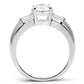 MASS028 - Silver 925 Sterling Silver Ring with AAA Grade CZ  in Clear
