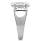MASS028 - Silver 925 Sterling Silver Ring with AAA Grade CZ  in Clear