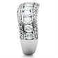 MASS029 - Silver 925 Sterling Silver Ring with AAA Grade CZ  in Clear