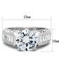 MASS031 - Silver 925 Sterling Silver Ring with AAA Grade CZ  in Clear
