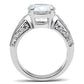 MASS031 - Silver 925 Sterling Silver Ring with AAA Grade CZ  in Clear