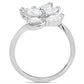 MASS034 - Silver 925 Sterling Silver Ring with AAA Grade CZ  in Clear