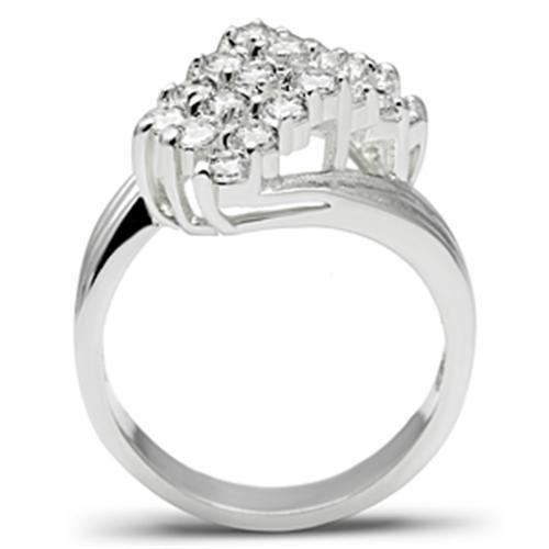 MASS035 - Silver 925 Sterling Silver Ring with AAA Grade CZ  in Clear