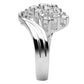 MASS035 - Silver 925 Sterling Silver Ring with AAA Grade CZ  in Clear
