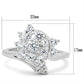 MASS036 - Silver 925 Sterling Silver Ring with AAA Grade CZ  in Clear