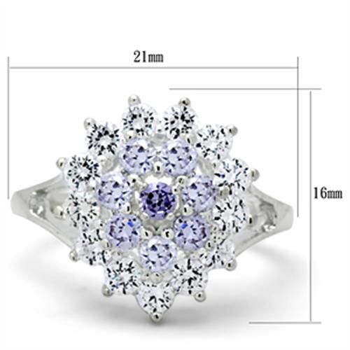 MASS037 - Silver 925 Sterling Silver Ring with AAA Grade CZ  in Multi Color