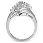 MASS038 - Silver 925 Sterling Silver Ring with AAA Grade CZ  in Clear