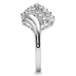 MASS038 - Silver 925 Sterling Silver Ring with AAA Grade CZ  in Clear