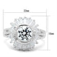 MASS039 - Silver 925 Sterling Silver Ring with AAA Grade CZ  in Clear