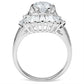 MASS039 - Silver 925 Sterling Silver Ring with AAA Grade CZ  in Clear