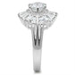 MASS039 - Silver 925 Sterling Silver Ring with AAA Grade CZ  in Clear
