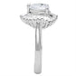 MASS041 - Silver 925 Sterling Silver Ring with AAA Grade CZ  in Clear