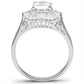 MASS042 - Silver 925 Sterling Silver Ring with AAA Grade CZ  in Clear