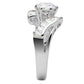MASS043 - Silver 925 Sterling Silver Ring with AAA Grade CZ  in Clear