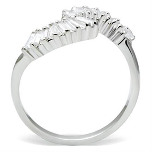 MASS047 - Silver 925 Sterling Silver Ring with AAA Grade CZ  in Clear