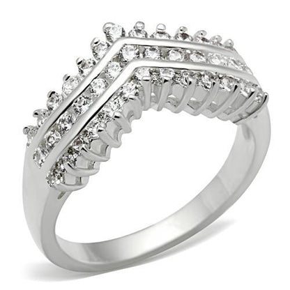 MASS051 - Silver 925 Sterling Silver Ring with AAA Grade CZ  in Clear