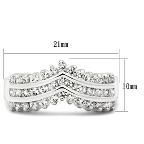 MASS051 - Silver 925 Sterling Silver Ring with AAA Grade CZ  in Clear