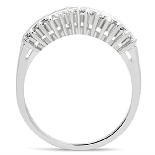 MASS051 - Silver 925 Sterling Silver Ring with AAA Grade CZ  in Clear